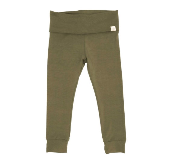 Organic Bamboo Baby and Kids Leggings - Moss