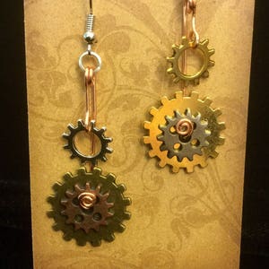 steampunk gear earrings