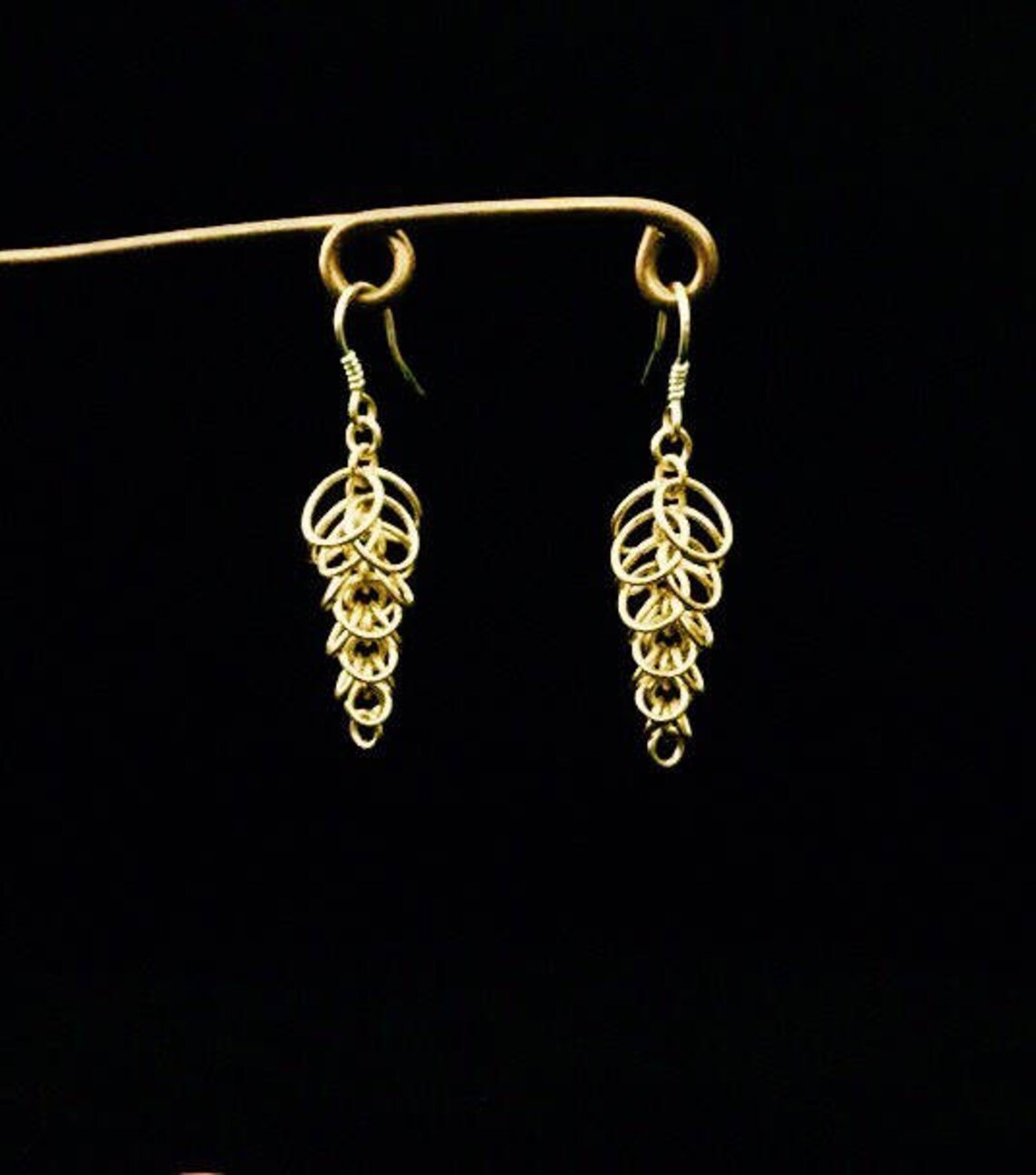 14k Gold Fill Graduated Shaggy Loops Chain Maille Earrings - Etsy