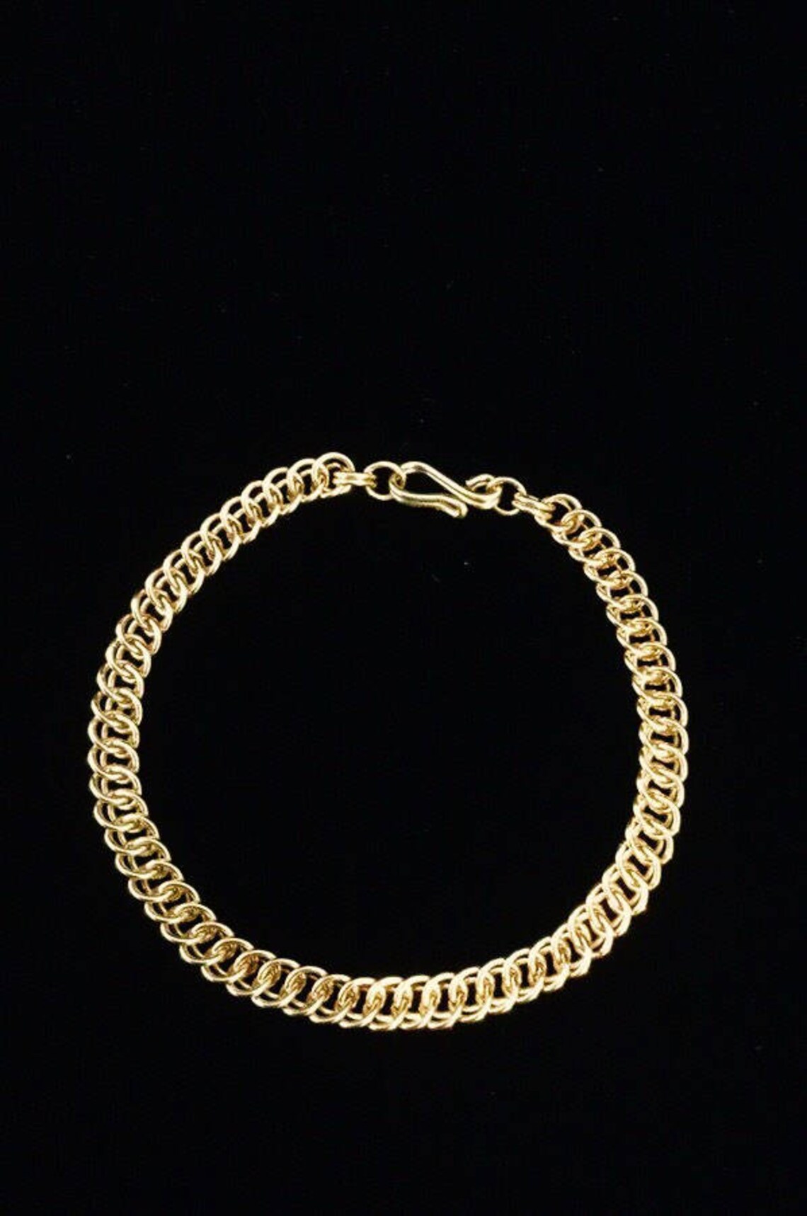 14k Gold Chain Bracelet Gold Chainmail Bracelet Chunky Gold Etsy