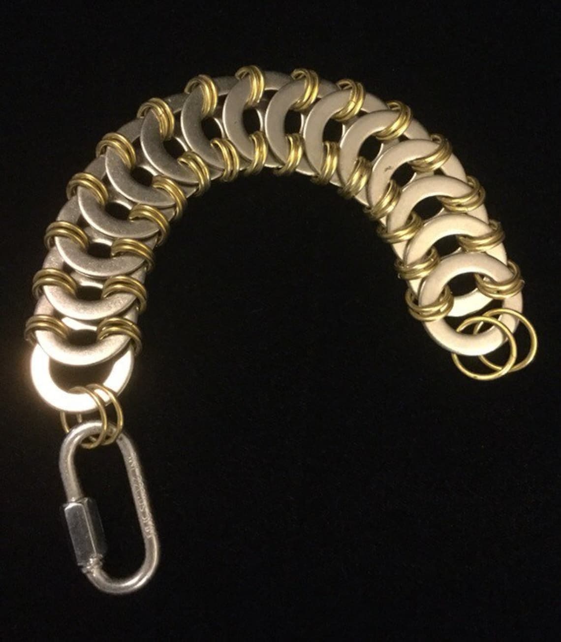 Stainless Steel Washer Bracelet, Industrial Chainmail Bracelet