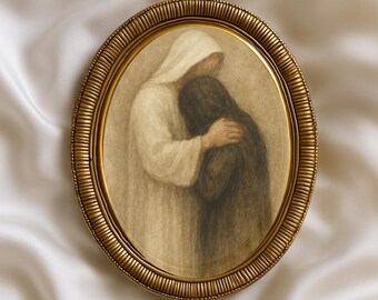 Arte mural cristiano, impresión de versículos bíblicos, Jesucristo te sostiene, decoración para sala de estar con fe en Dios en tonos neutros y apagados - Descarga digital