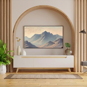 Summer Christian Wall Art, Bible Verse Print, May The Lord Bless You and Keep You, Muted Neutral Mountain Living Room Art - Digital Download