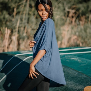 Jersey Chloe Cardigan / 3/4 Sleeve / Periwinkle Blue / Mauve / Burgundy / Plum Purple / Sage Green / Navy / Black / Heather Gray