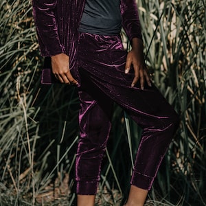 Petite velour joggers shop