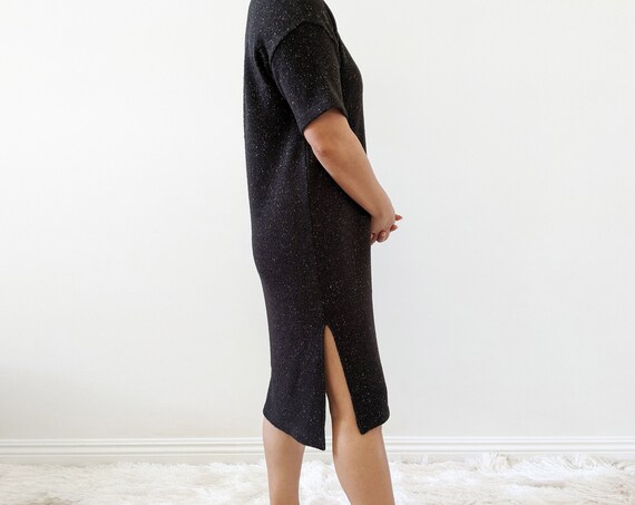 Confetti Sweater Knit Midi Dress with Side Slits