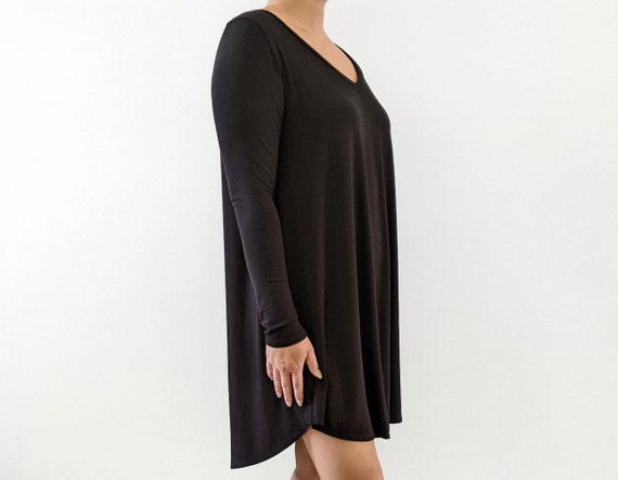 V Neck Dress / 3/4 Sleeve or Extra Long Sleeve / More Colors!