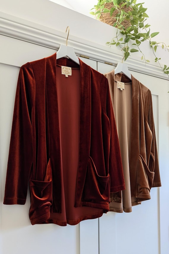 Velvet Cardigan Jacket with Pockets / More Colors!