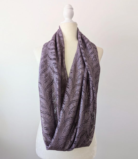 Lavender Shimmer Lace Infinity Scarf