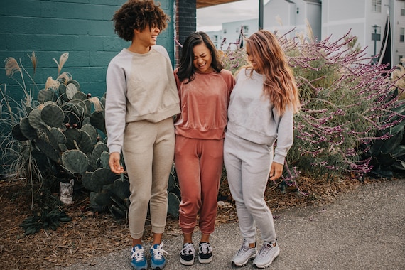Metallic French Terry Sweatpants With Pockets Choose Regular or