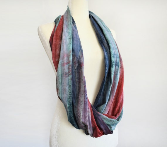 Rainbow Stripes Hand Dyed Jersey Infinity Scarf