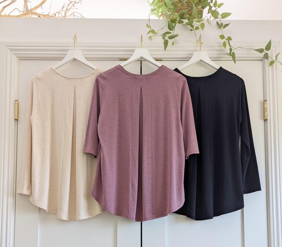 Customizable Bamboo Rayon Cotton Flowy Tunic Tee: V-Neck or Scoop, Choose Your Sleeve Length!