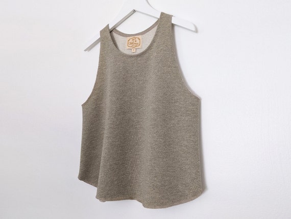 Metallic French Terry Crop Tank