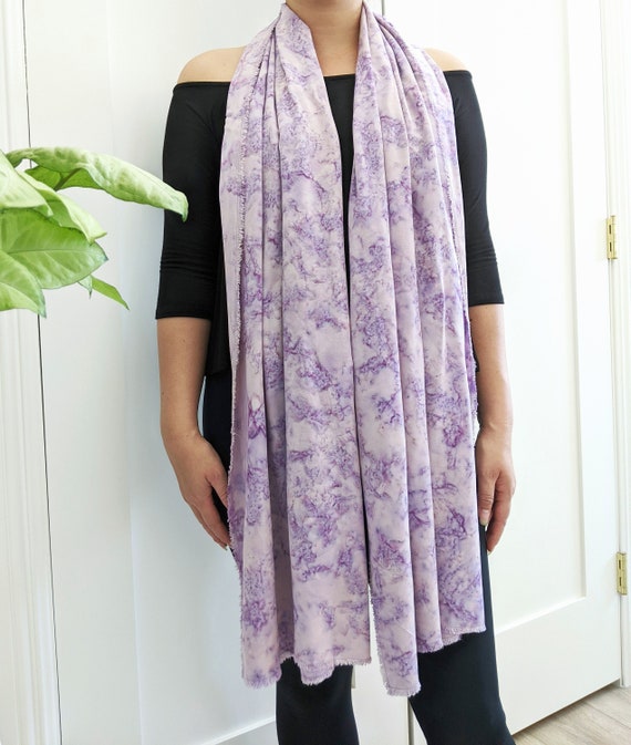 Frayed Edge Hand Dyed Long Woven Scarf