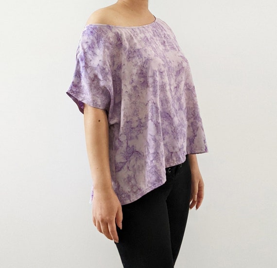 Hand Dyed Wide Neck or Off One Shoulder High-Low Woven Blouse / One Size / One Size Plus / Short Top / Tunic / More Colors!