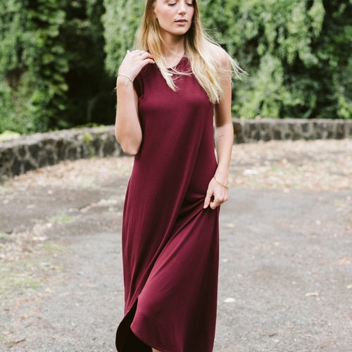 Tulip Dress / Jersey Dress / Ankle Length Dress / LBD / Blue / Mauve shops / Sage / Green / Burgundy / Black / Navy / Heather Gray / 19th & Whimsy