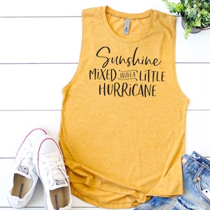 SUNSHINE Mixed with a Little HURRICANE Boho Tank Top, Muscle Tank Tops, Yoga Tank, Bohemian Clothing, Summer Fashion