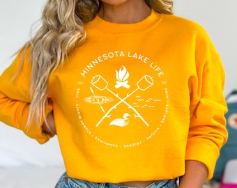 Minnesota Crew Neck - MINNESOTA Lake Life Sweatshirt - Minnesota Crew - Midwest States