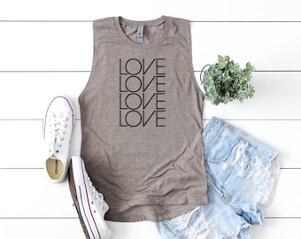 Love Love Love Boho Tank Top, Muscle Tank Tops, Yoga Tank, Bohemian Clothing, Summer Fashion, Flowy Tank Top