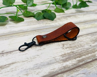 Natural Leather Key Chain, Key Chain for Men, Luggage Tag, Leather Strap Key Chain