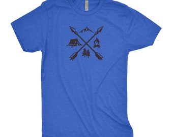 Camping Tee with Arrows, Camping Shirt, Hiking Gift, Hiking Lover Dad Tshirt, Father's Day Tshirt