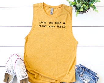 Save the Bees Festival Tank Top, Summer Apparel Top, Yoga Tank Top, Save the Bees Tank Top,