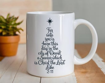 Christmas Scripture Coffee Mug, 11 Ounce Cup