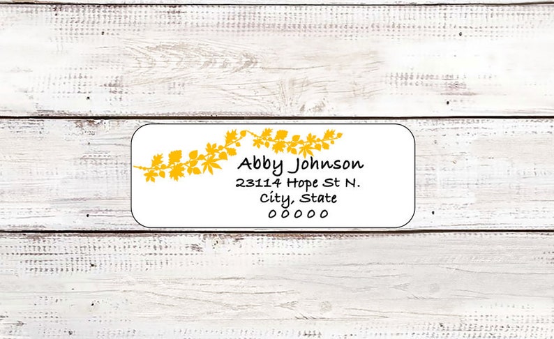 Fall Themed Return Address Labels LEAF