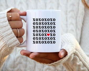 Heart xoxo Valentines Day Mug - Love Coffee Cup Gift