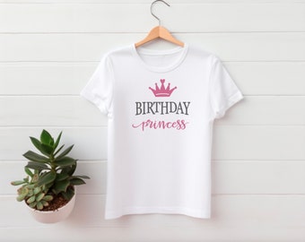 Birthday Princess Kids Tee, Pink and Black, Birthday Youth T-Shirt, Happy Birthday