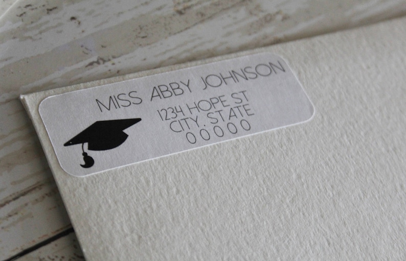 Graduation Return Address Label Mailing Labels Thank You Stickers Grad Gift Address Labels