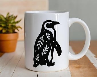 Christmas Coffee Mug, 11 Ounce, Penguin Coffee Cup