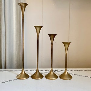 Extra Large set of Graduated Brass Candlesticks
