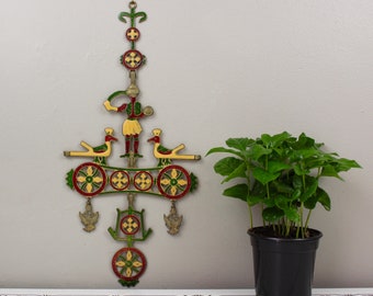 Dutch Style Enameled Brass Wall Hanging