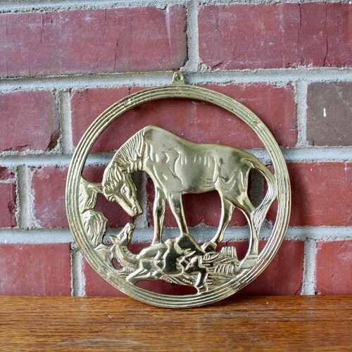 Brass Cat Trivet Mid Century Modern Etsy