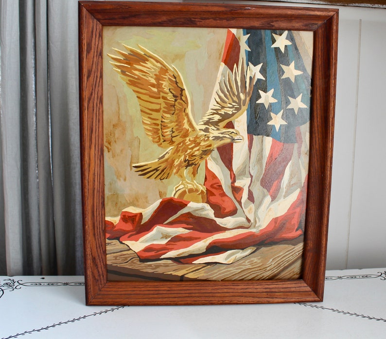 Paint by Numbers Eagle and American Flag Etsy UK