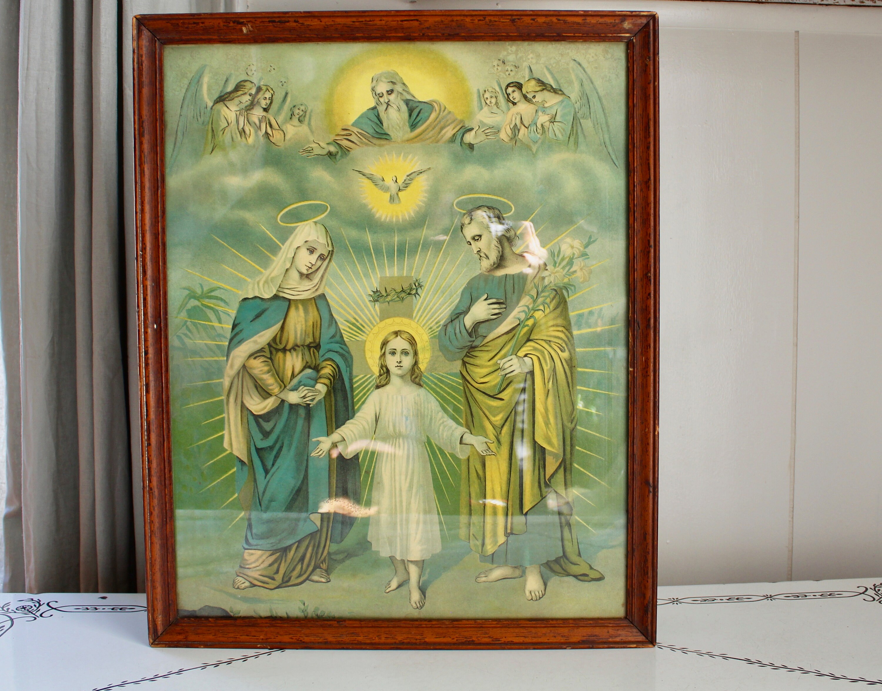 Vintage Religious Art Framed Victorian Lithograph of Jesus as Etsy