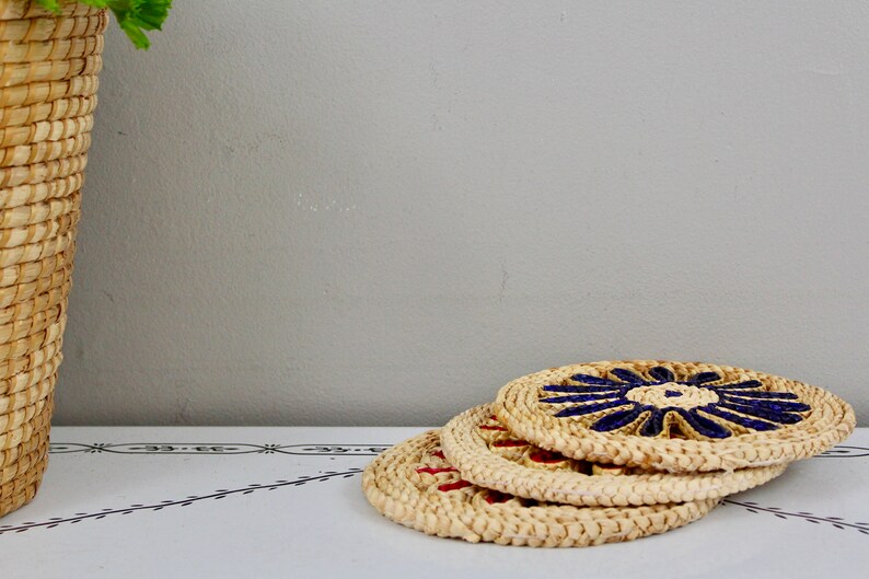 Trio of Woven Trivets Etsy