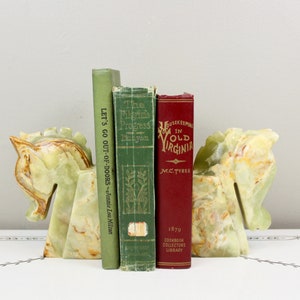 Alabaster Horse Bookends