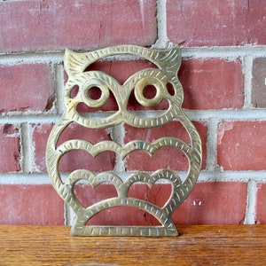 Brass Owl Trivet