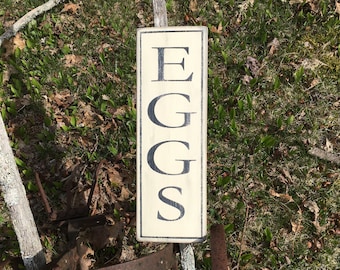 Eggs Sign, Farmhouse Style Hand Painted Eggs Sign