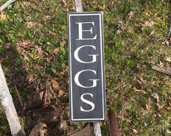 Eggs Sign, Farmhouse Style Hand Painted Eggs Sign