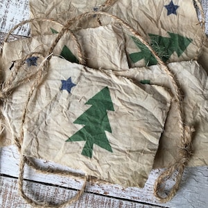 Hand Painted Historical Early Maine Flag Bunting, Original Maine Tree and Star Flag
