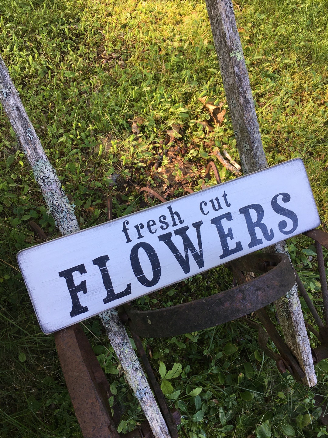 Fresh Cut Flowers Sign Painted Wood Sign Fresh Cut Flowers Etsy