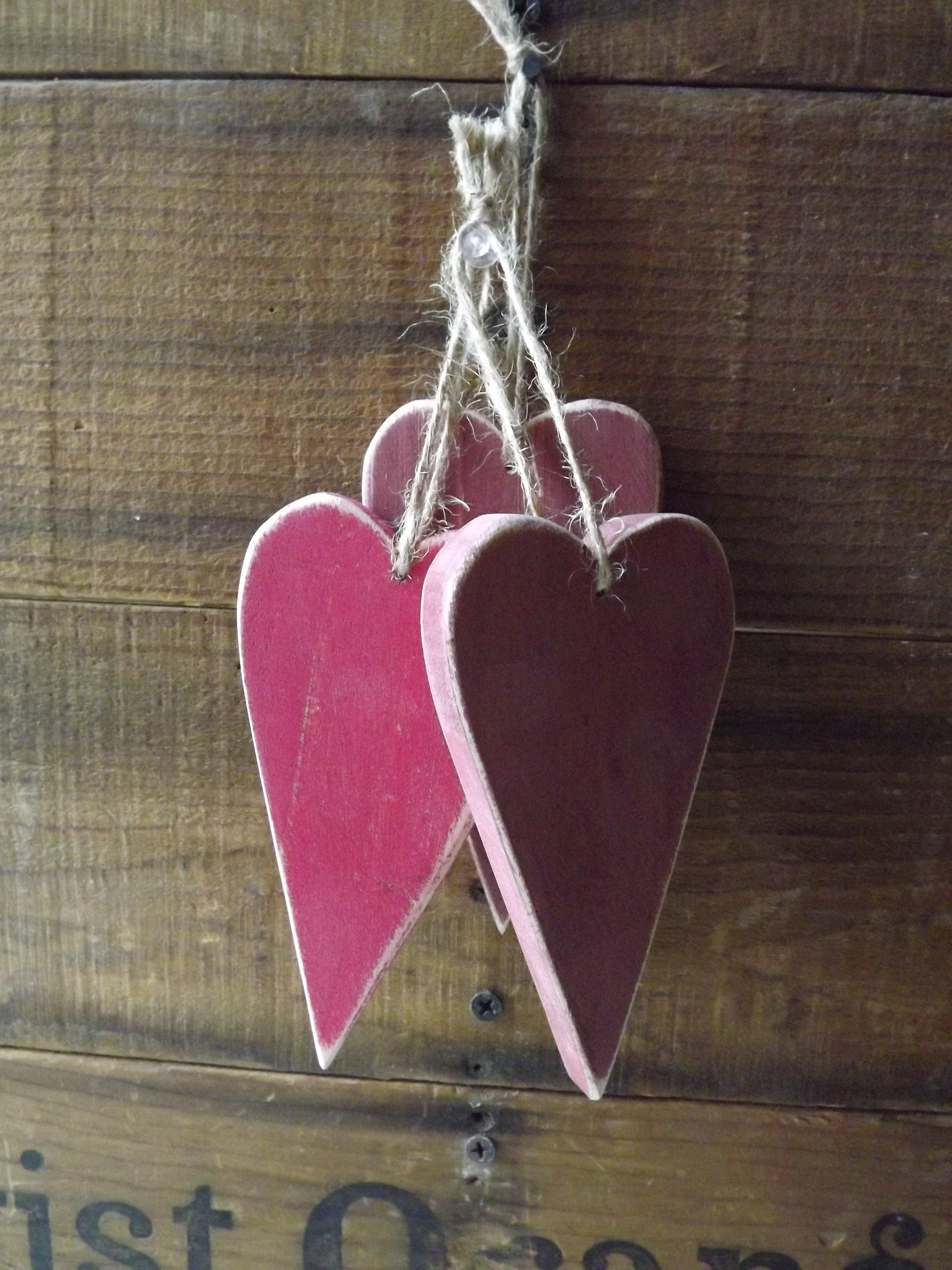 Primitive Pallet Wood Valentine Hearts Rustic Hanging Decor
