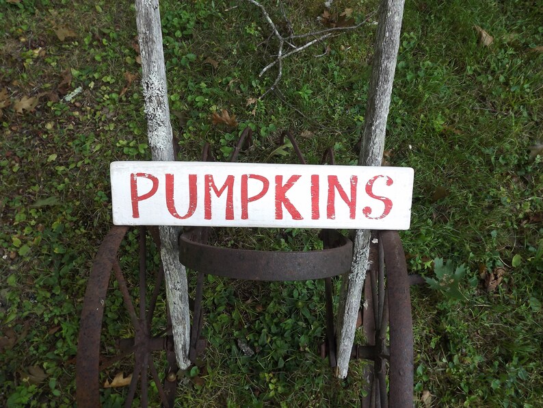 Pumpkin Sign, Recycled Pallet Wood Pumpkin Sign image 1