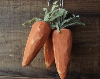 Wood Carrot Easter Ornament