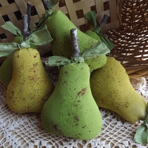 Painted Fabric Pear Bowl Fillers Set of 3 or 5
