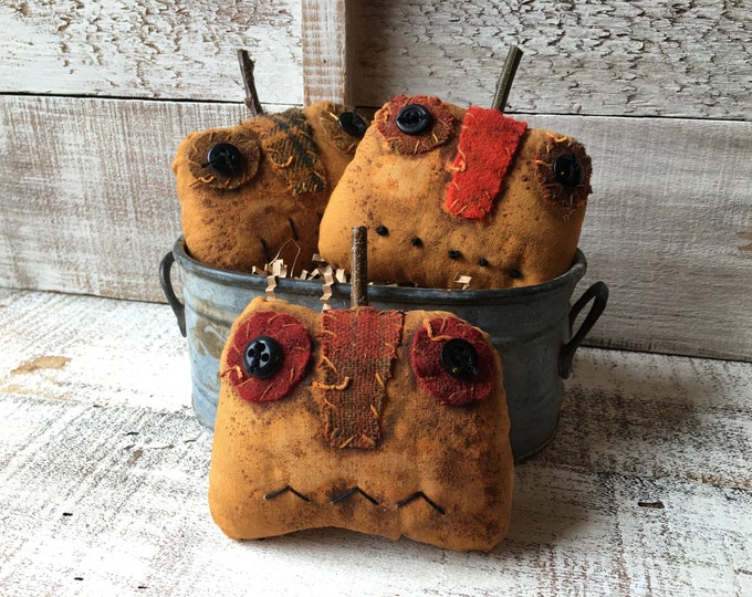 Vintage Inspired Grungy Painted Fabric Pumpkin Bowl Fillers, Set of 3 ...
