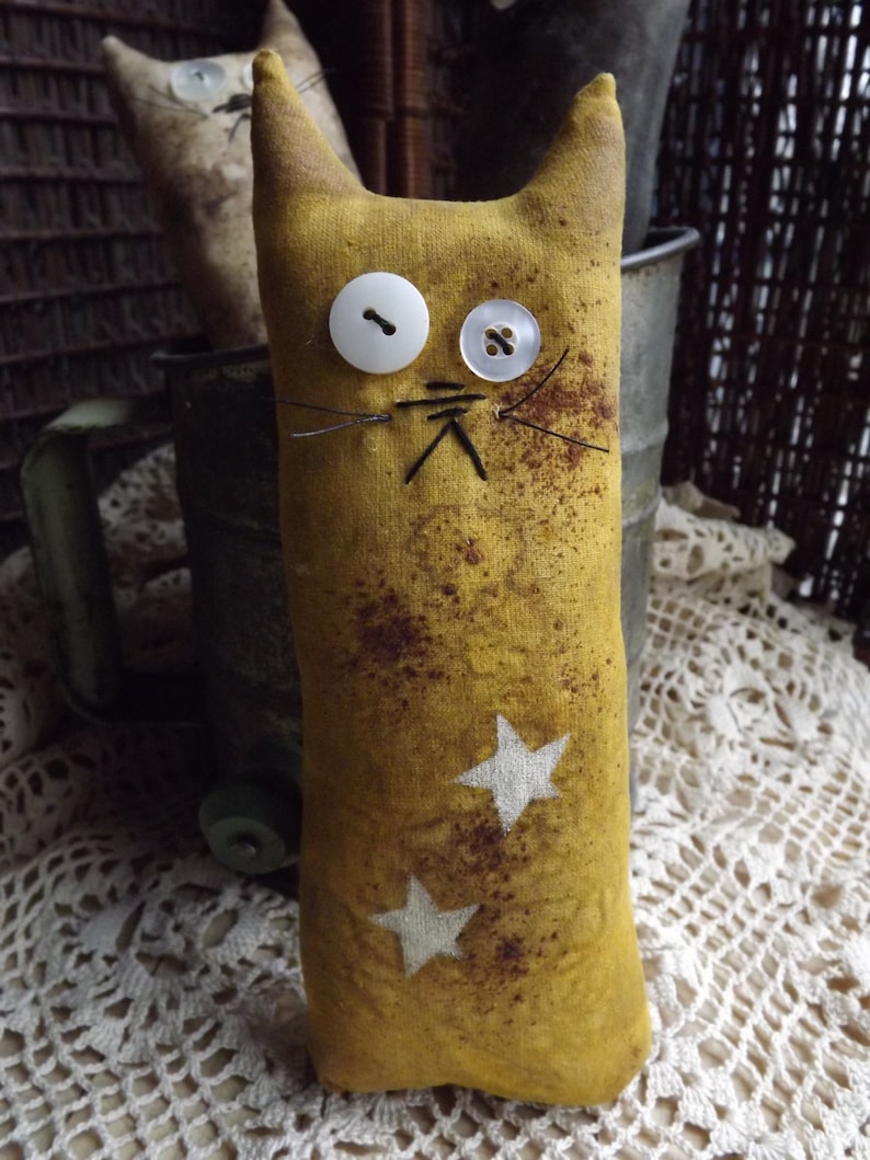 Primitive Cat Decor Cat Lover Gift Farmhouse Decor Country Etsy